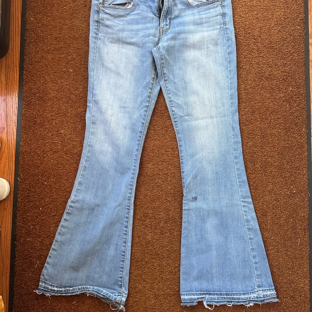 American Eagle Outfitters Blue Flare & Wide Leg Jeans boho flare
